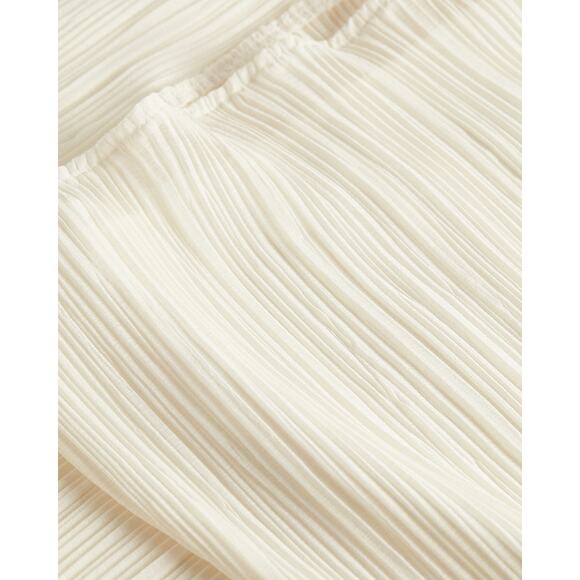 Express Ivory Pleated Chiffon Midi Dress Strappy Peasant Cottagecore Coquette - Picture 7 of 10